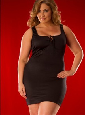 Plus Size Lace-Up Dress