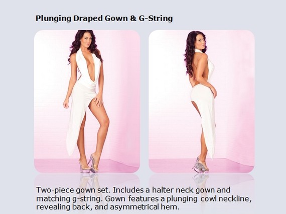 Plunging Draped Gown & G-String