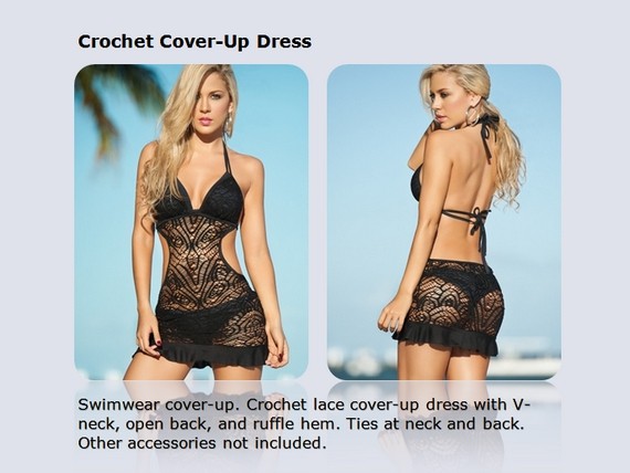 Crochet Cover-Up Dress Black