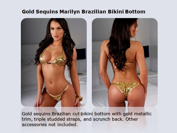 Gold Sequins Marilyn Brazilian Bikini Bottom