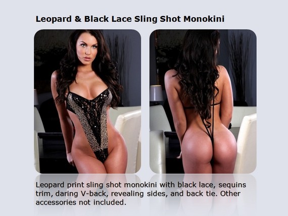 Leopard & Black Lace Sling Shot Monokini