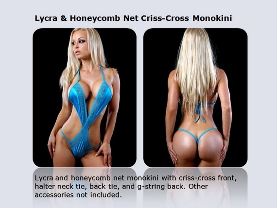 Lycra & Honeycomb Net Criss-Cross Monokini