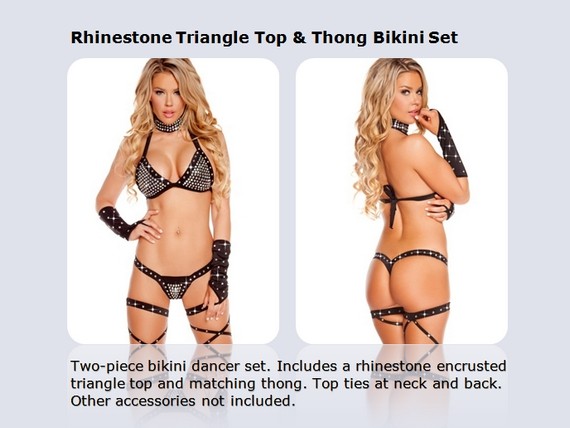Rhinestone Triangle Top & Thong Bikini Set