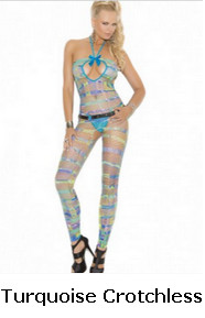 Color Burst Crotchless Bodystocking