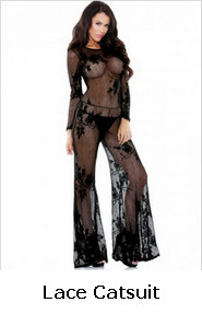 Stretch Floral Lace Catsuit