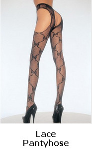 Bow Lace Suspender Pantyhose