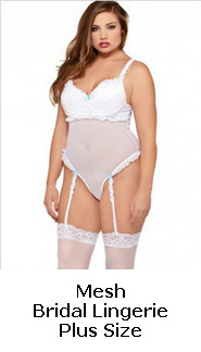 Plus Size Romantic Mesh Gartered Underwired Teddy