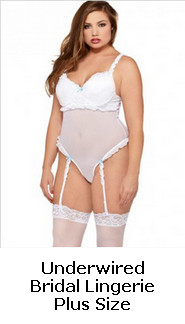 Plus Size Romantic Mesh Gartered Underwired Teddy