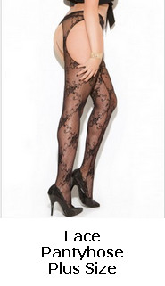 Plus Size Lace Suspender Pantyhose