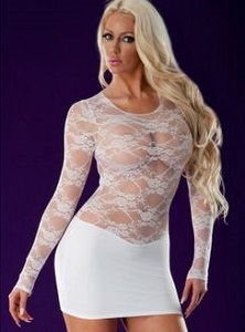 White Moonlight Serenade Lace/Matte Dress