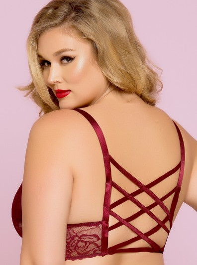 Plus Size Galloon Bra Top W/ Strappy Back